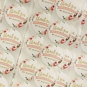 40 Small Thank You Stickers! (Quarter size)